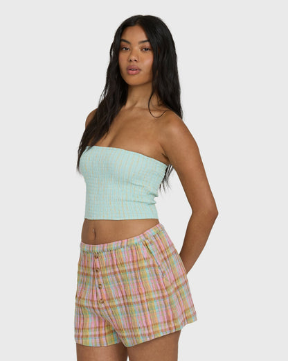 Billabong Women's Sweet Check Woven Shorts - Party Pink