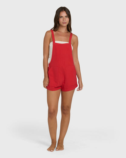 Billabong Women's Beach Crush Romper - Fiesta Red
