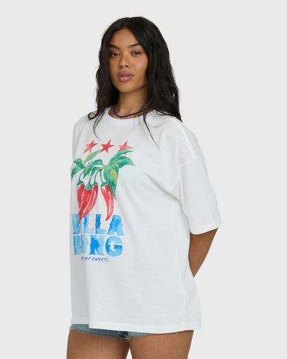 Billabong Women's Freshest Pick Short Sleeve Knit T-Shirt - Salt Crystal