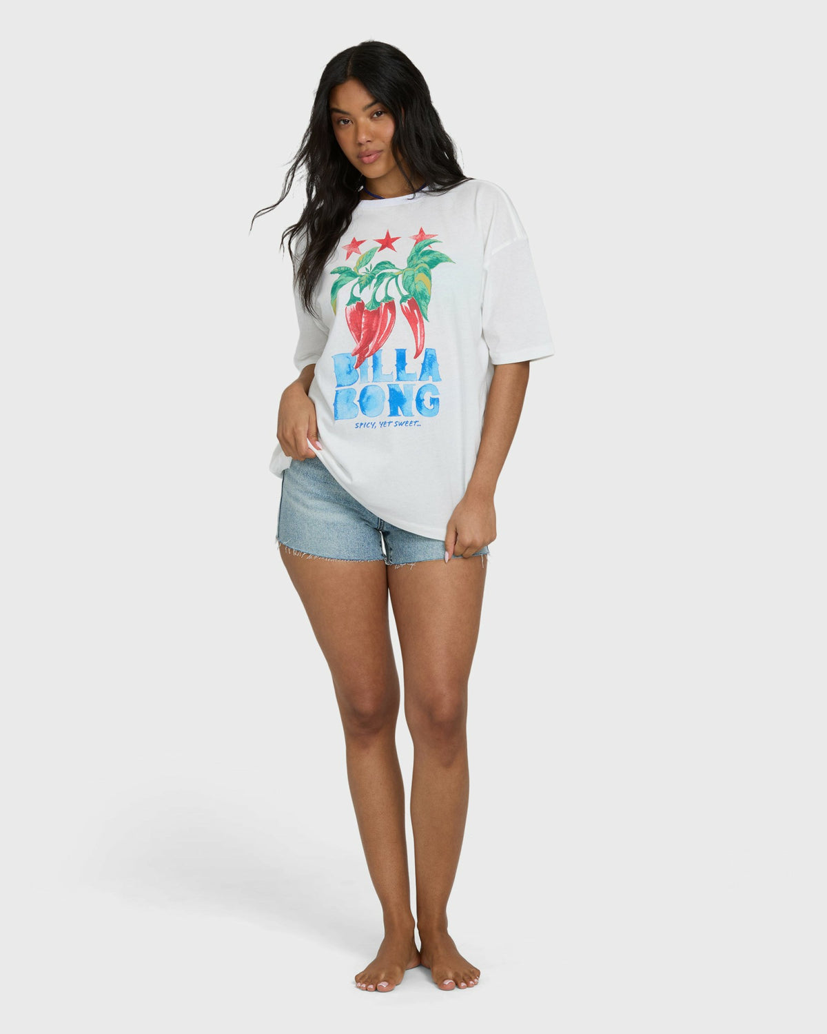 Billabong Women's Freshest Pick Short Sleeve Knit T-Shirt - Salt Crystal