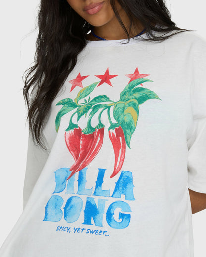 Billabong Women's Freshest Pick Short Sleeve Knit T-Shirt - Salt Crystal