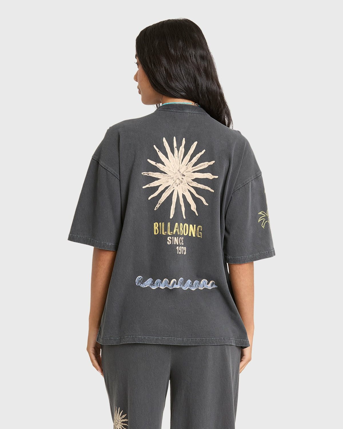 Billabong Women's Paradise 73 Short Sleeve Cotton T-Shirt - Black Sands