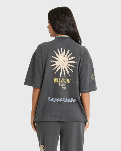 Billabong Women's Paradise 73 Short Sleeve Cotton T-Shirt - Black Sands