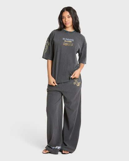 Billabong Women's Paradise 73 Short Sleeve Cotton T-Shirt - Black Sands