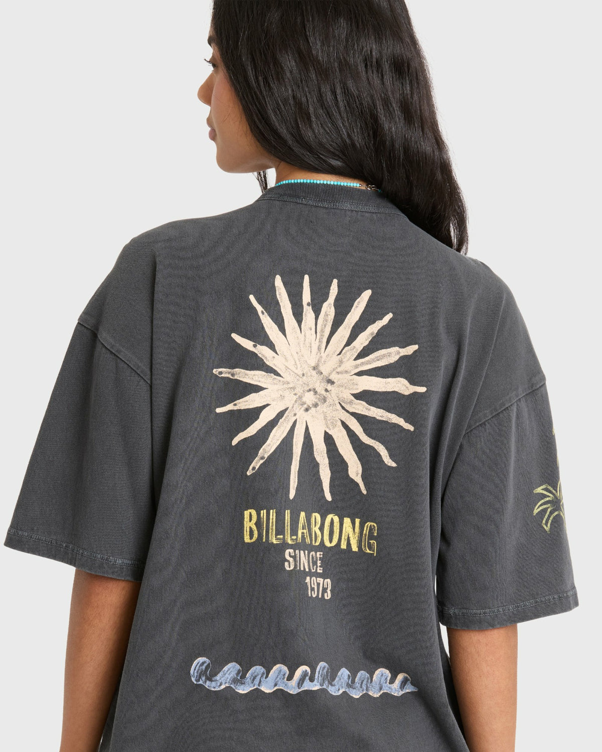 Billabong Women's Paradise 73 Short Sleeve Cotton T-Shirt - Black Sands