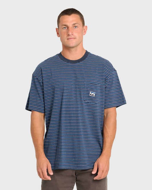 Billabong Women's|Men's Baxter Short Sleeve Pocket Tee - True Navy