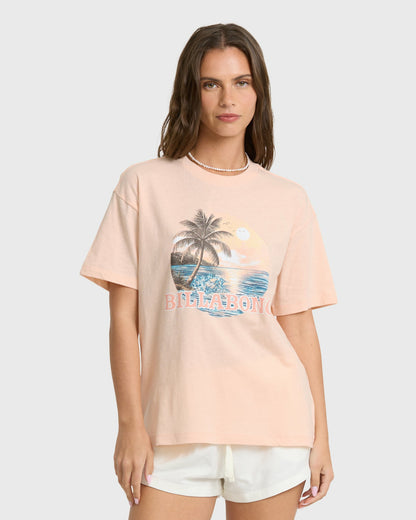 Billabong Women's Make A Splash Short Sleeve Cotton Graphic T-Shirt - Cherry Blossom