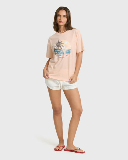 Billabong Women's Make A Splash Short Sleeve Cotton Graphic T-Shirt - Cherry Blossom