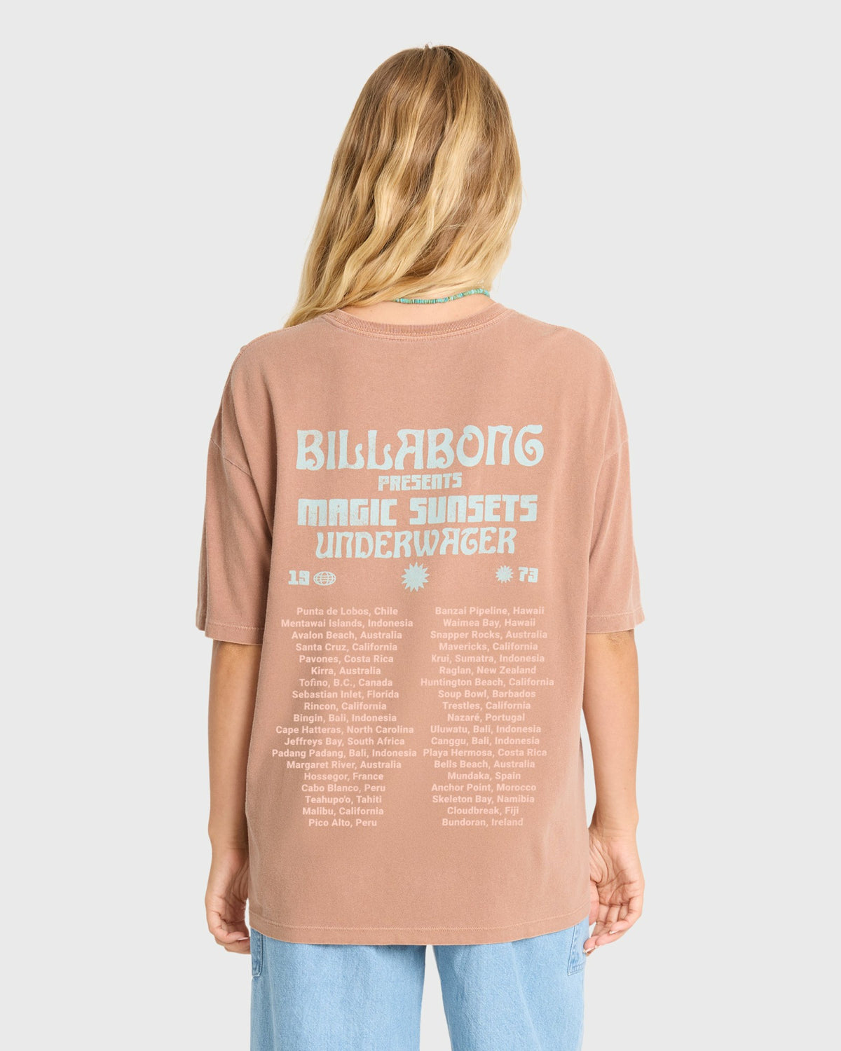 Billabong Women's Take A Tour Short Sleeve Cotton T-Shirt - Sugar Almond