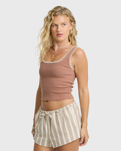 Billabong Women's Shell Time Tank Top - Sugar Almond