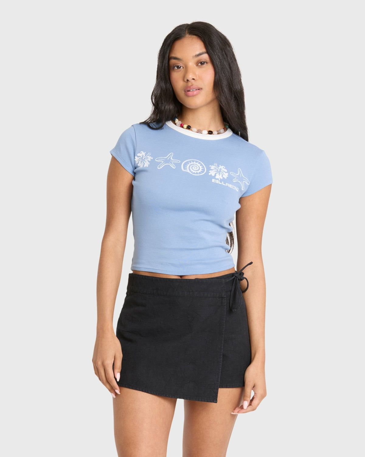 Billabong Women's Sand Drifter Short Sleeve Cotton T-Shirt - Blue Horizon