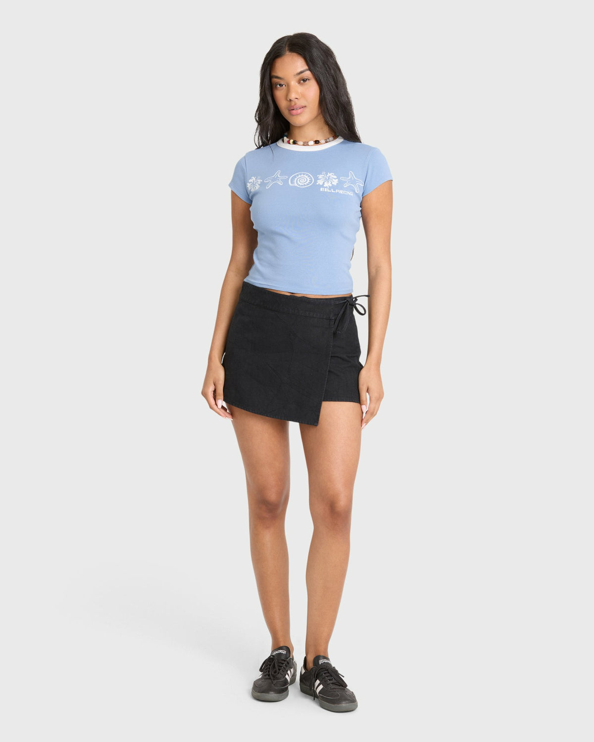 Billabong Women's Sand Drifter Short Sleeve Cotton T-Shirt - Blue Horizon
