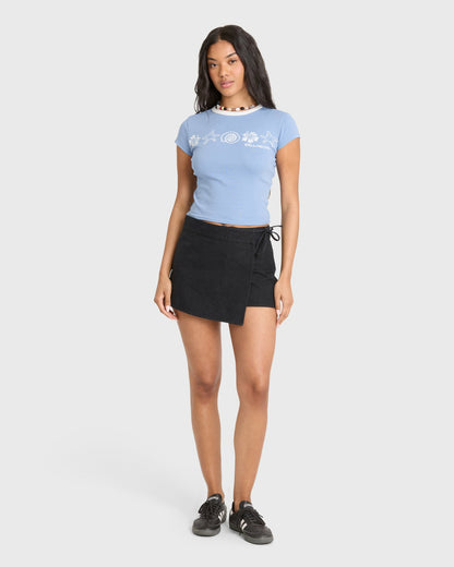 Billabong Women's Sand Drifter Short Sleeve Cotton T-Shirt - Blue Horizon