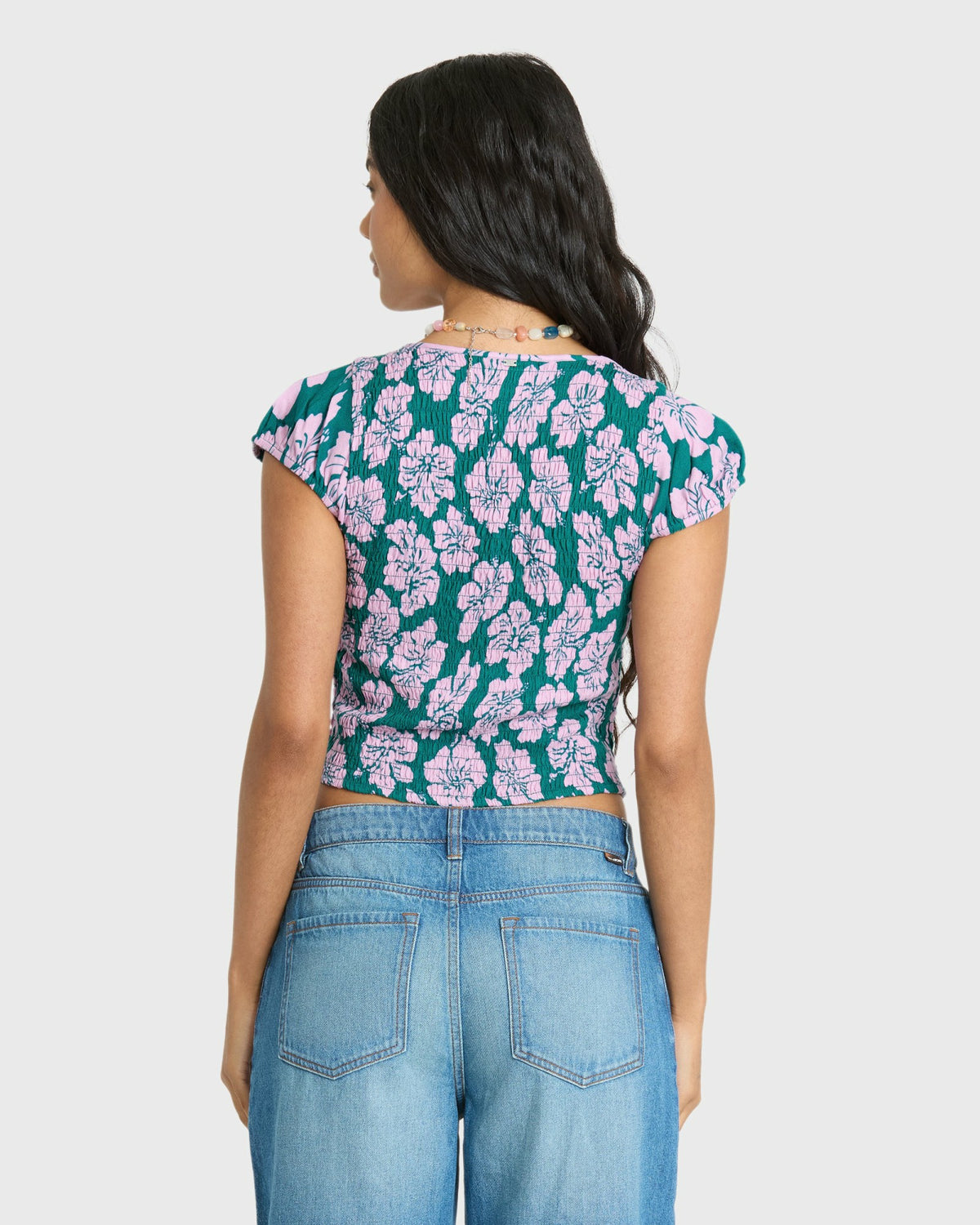 Billabong Women's Crush On You Short Sleeve Crepe Shirt - Deep Lagoon
