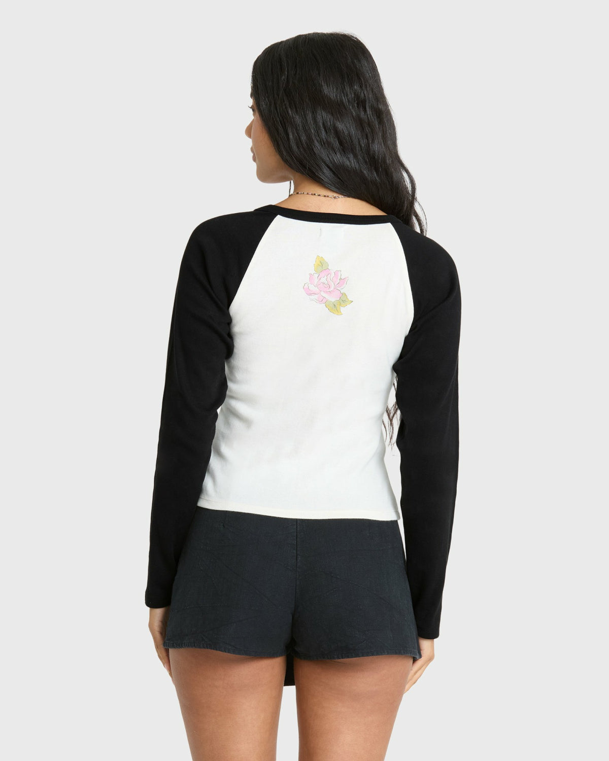 Billabong Women's Paradise Dream Cotton Long Sleeve Raglan T-Shirt - Black Sands