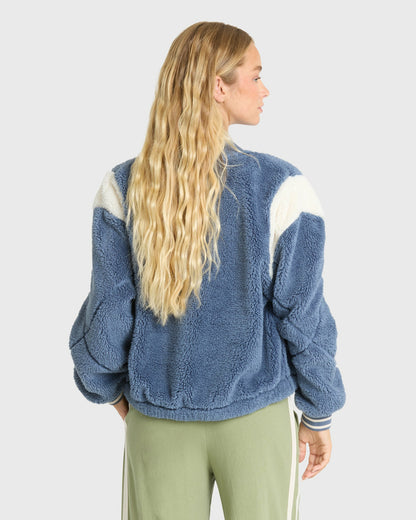 Billabong Women's Adventure Division Batter Full Zip Fleece Jacket - Blue Smoke