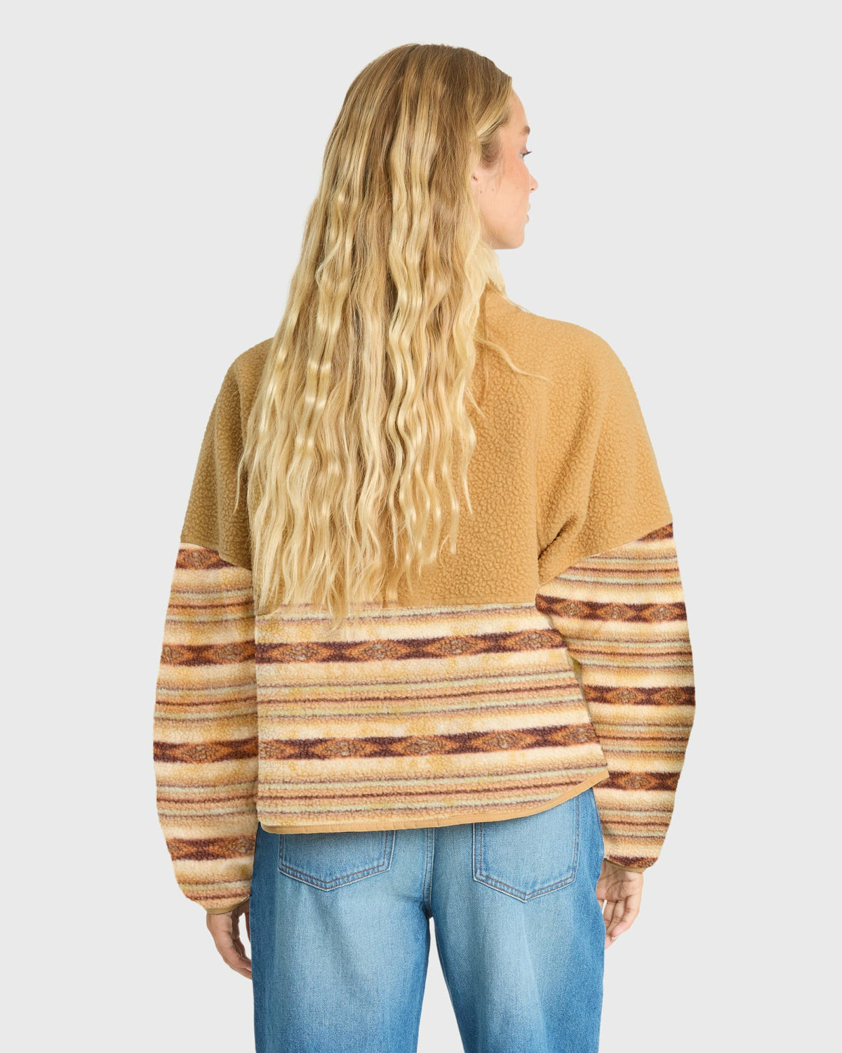 Billabong Women's Popoyo Sherpa Full Zip Fleece Jacket - Curry