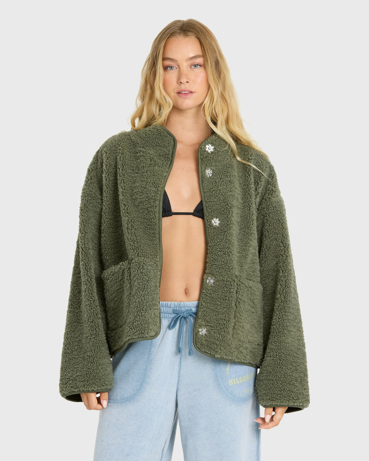 Billabong Women's Camper Reversible Fleece Jacket - Canteen