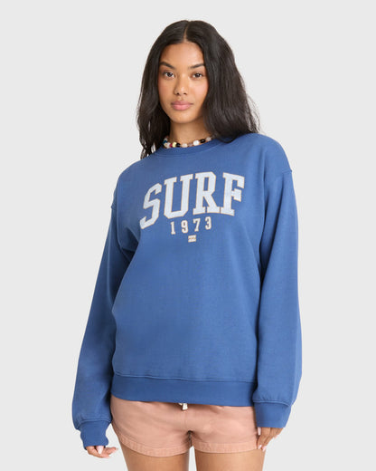 Billabong Women's Gone Surfing Crewneck Sweatshirt - True Navy