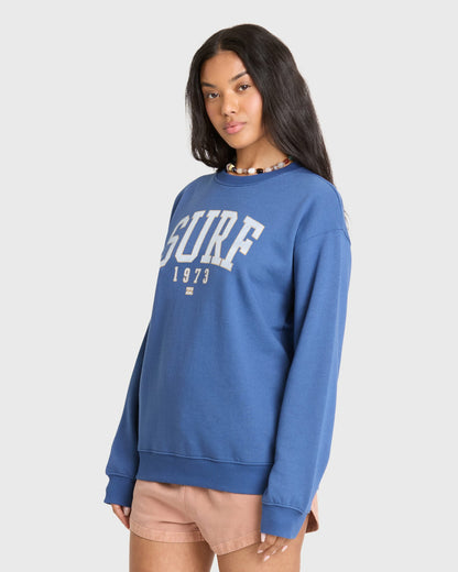 Billabong Women's Gone Surfing Crewneck Sweatshirt - True Navy