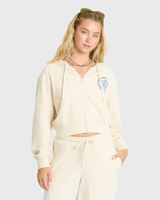 Billabong Women's Palm 73 Zip-Up Hoodie - White Cap