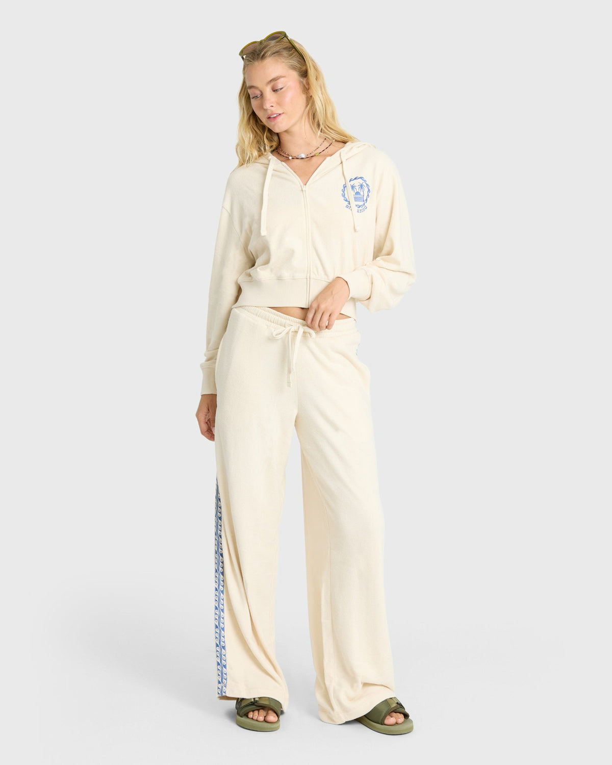 Billabong Women's Palm 73 Zip-Up Hoodie - White Cap