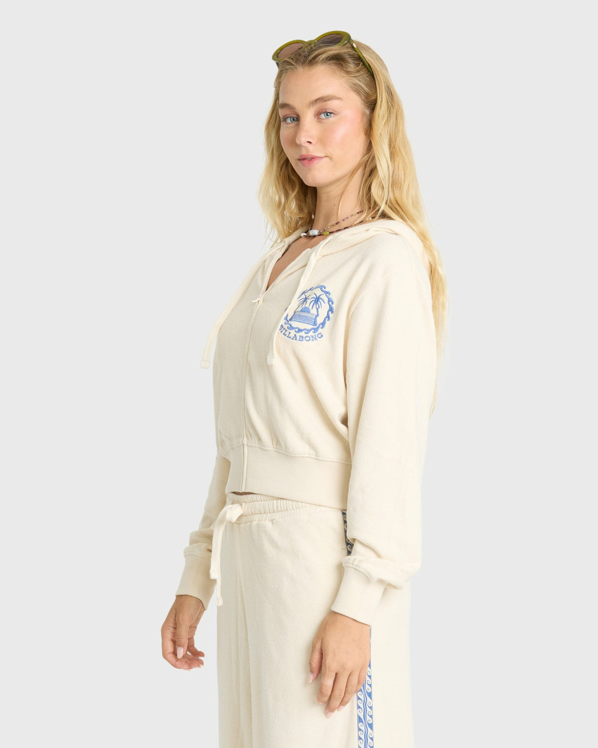 Billabong Women's Palm 73 Zip-Up Hoodie - White Cap