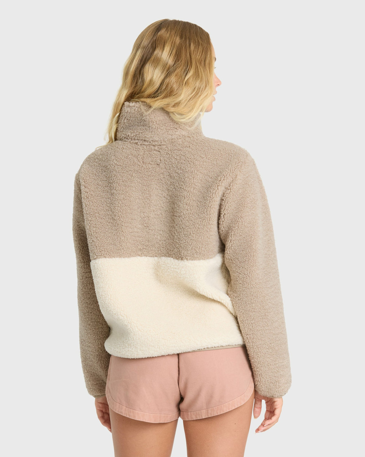 Billabong Women's Horizon Sherpa Mock Neck Half Zip Sweatshirt - Cobblestone