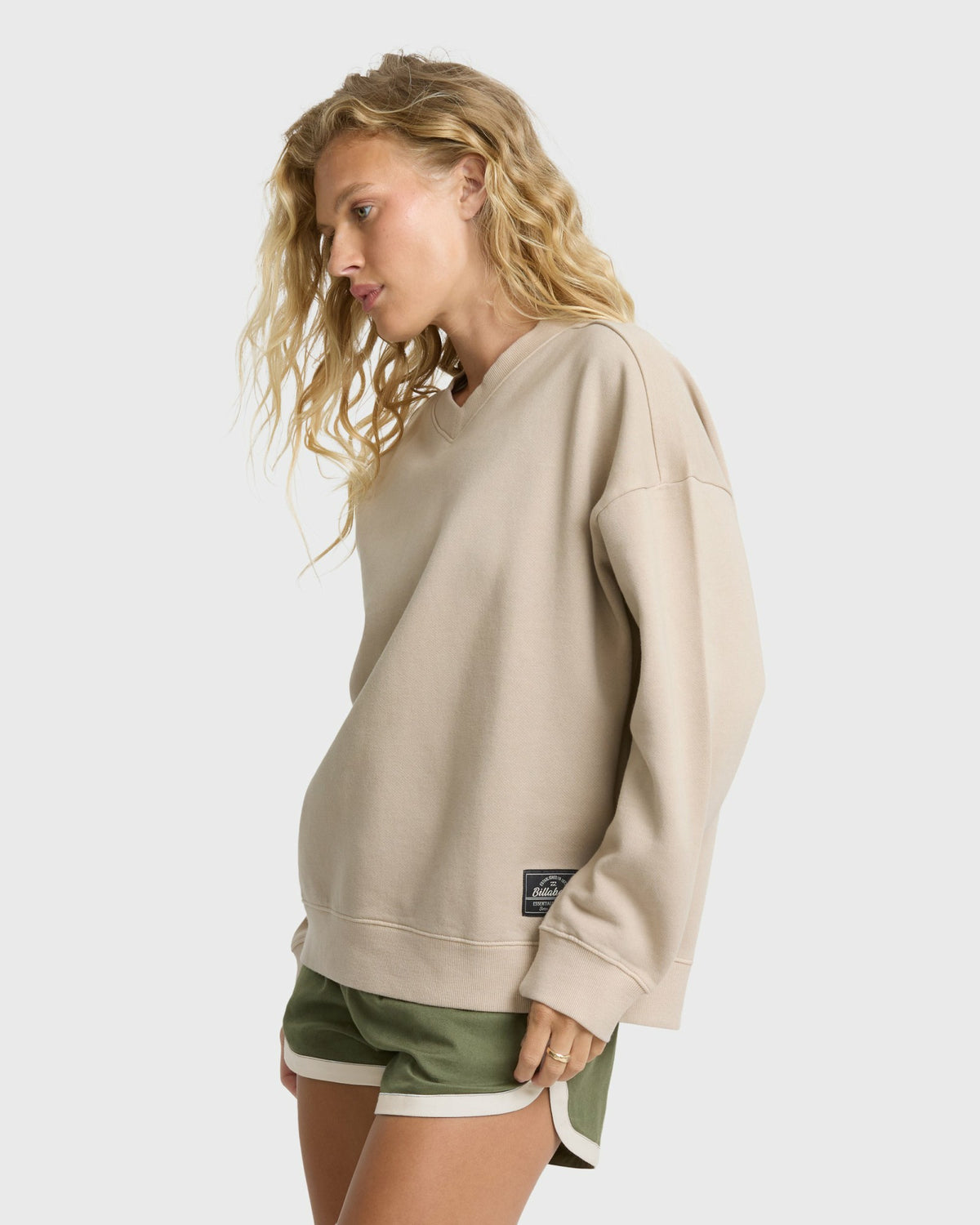 Billabong Women's That Life V-Neck Sweatshirt - Cobblestone