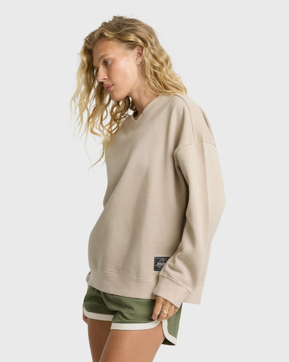 Billabong Women's That Life V-Neck Sweatshirt - Cobblestone