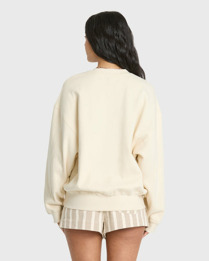 Billabong Women's Summer Kendal Crewneck Sweatshirt - White Cap