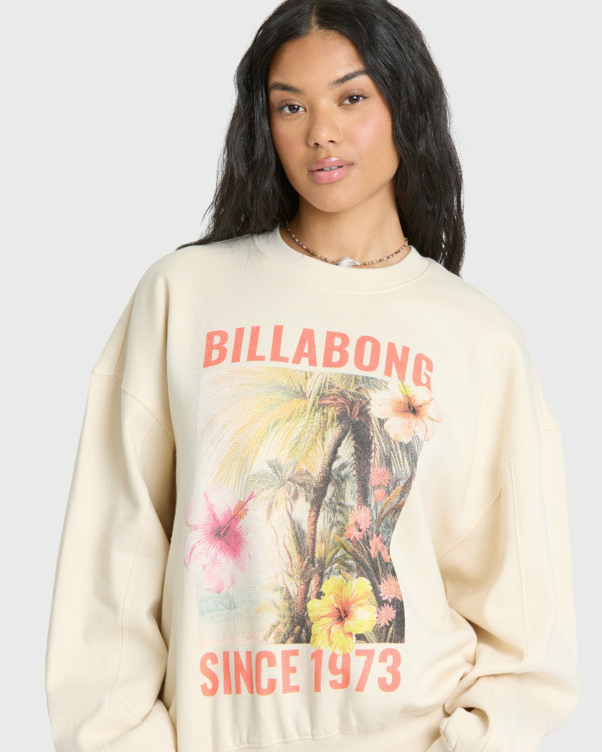 Billabong Women's Summer Kendal Crewneck Sweatshirt - White Cap