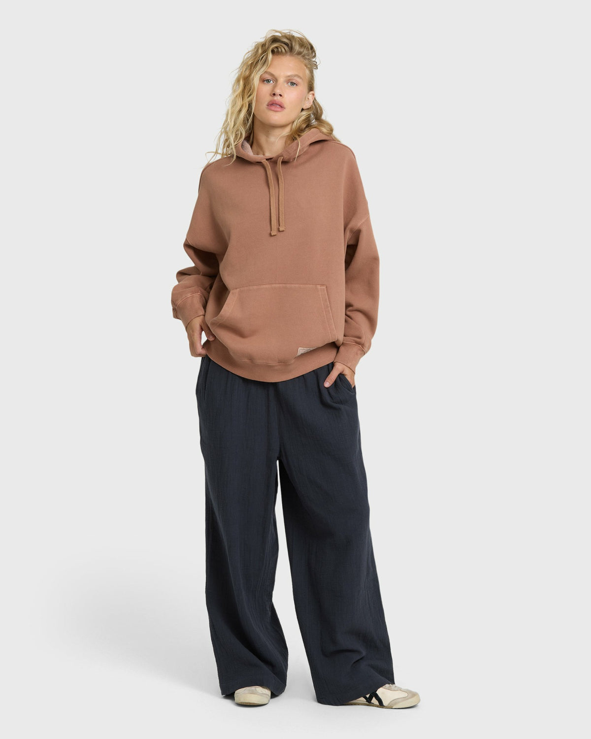 Billabong Women's All Stacked Pullover Hoodie - Sugar Almond