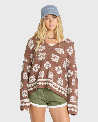 Billabong Women's Early Days Knit Sweater - Espresso