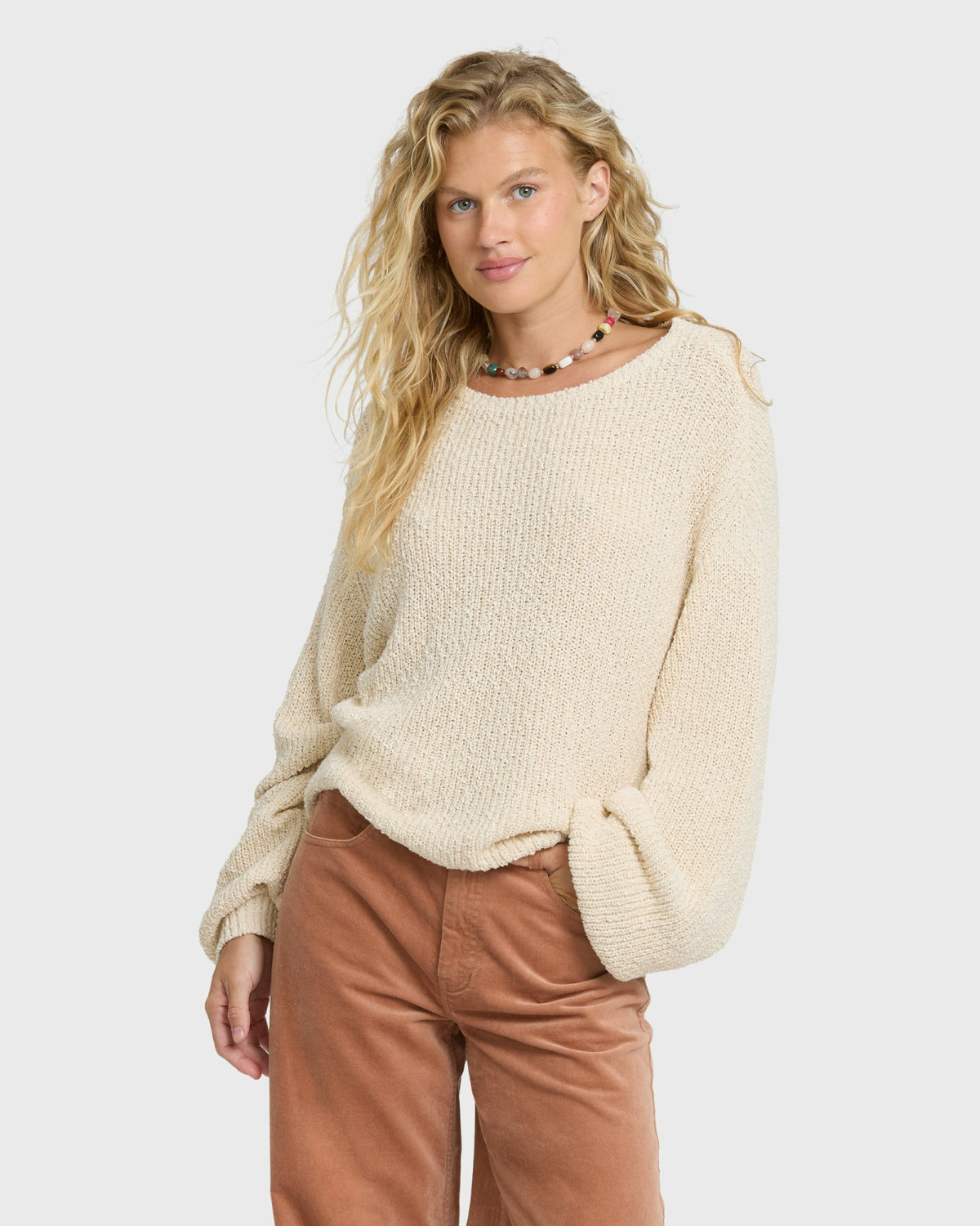 Billabong Women's Open Air Crewneck Sweater - White Cap