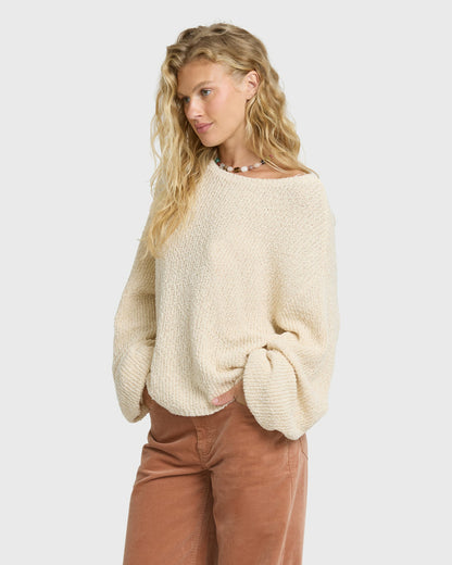 Billabong Women's Open Air Crewneck Sweater - White Cap