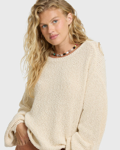 Billabong Women's Open Air Crewneck Sweater - White Cap