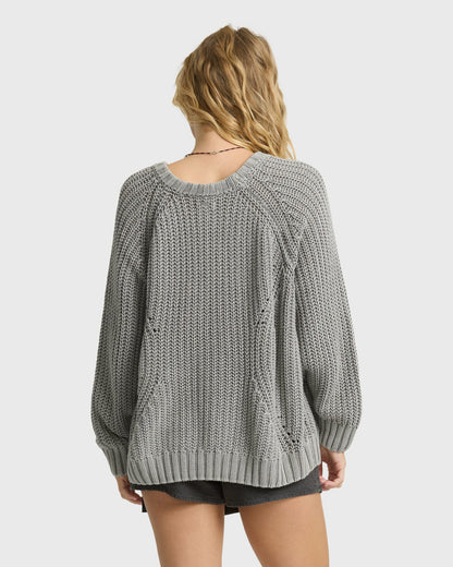 Billabong Women's Gone Fishin Crewneck Sweater - Cobblestone