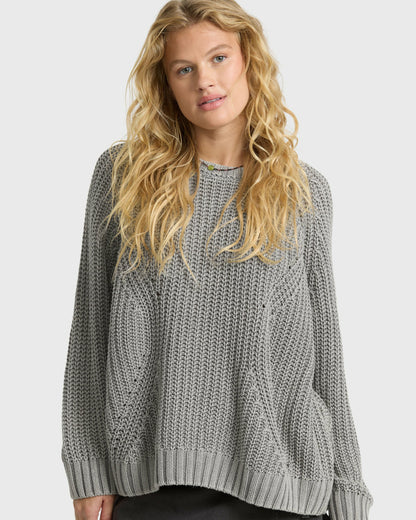 Billabong Women's Gone Fishin Crewneck Sweater - Cobblestone