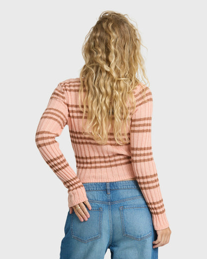 Billabong Women's Ziggy V-Neck Sweater - Pale Peach