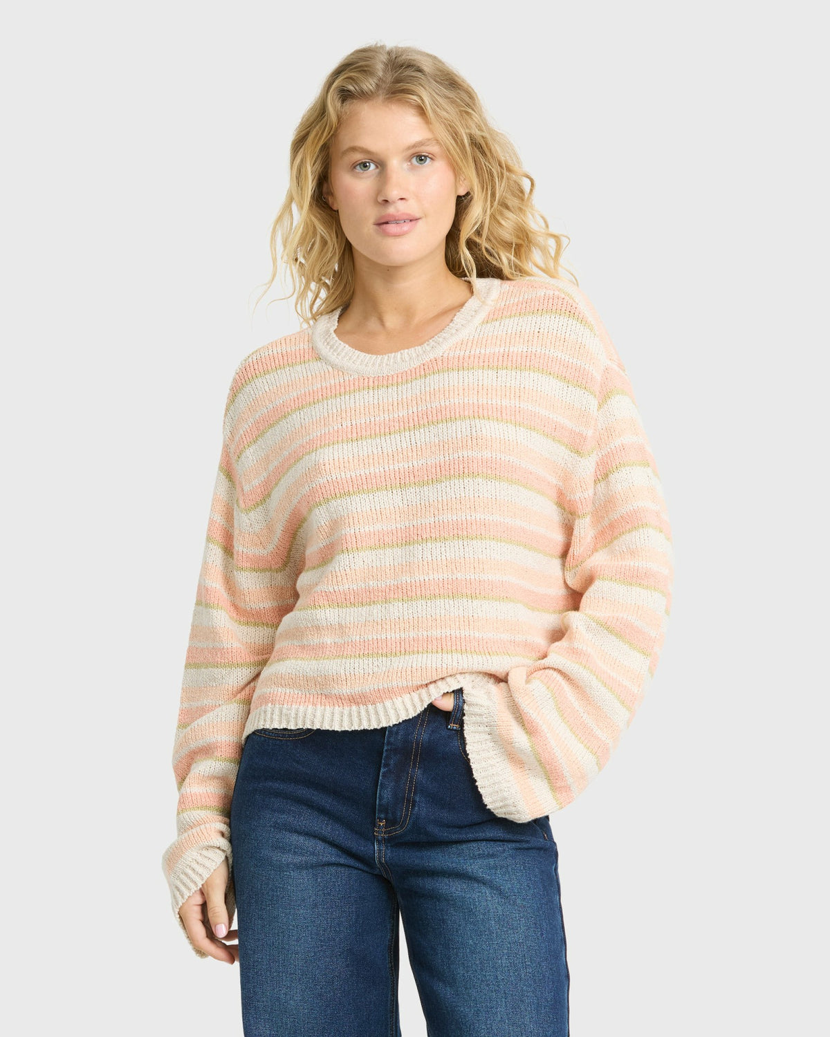 Billabong Women's Bright Sol Crewneck Sweater - Light Peach