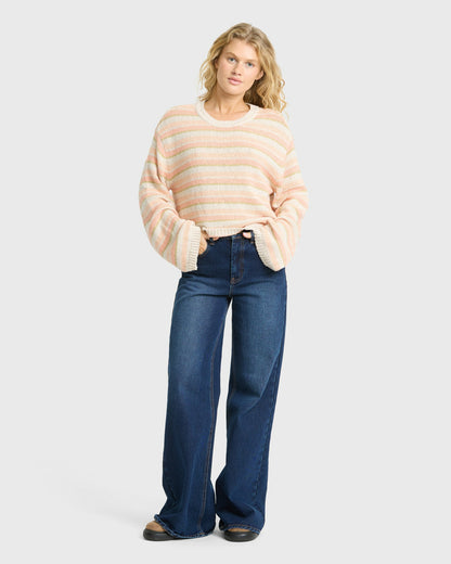Billabong Women's Bright Sol Crewneck Sweater - Light Peach