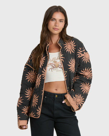 Billabong Women's Folk Story Quilted Jacket - Black Sands