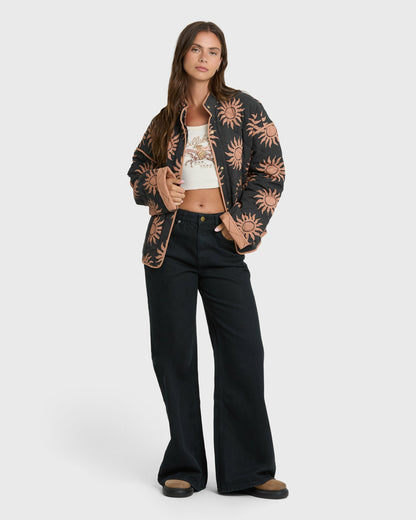 Billabong Women's Folk Story Quilted Jacket - Black Sands