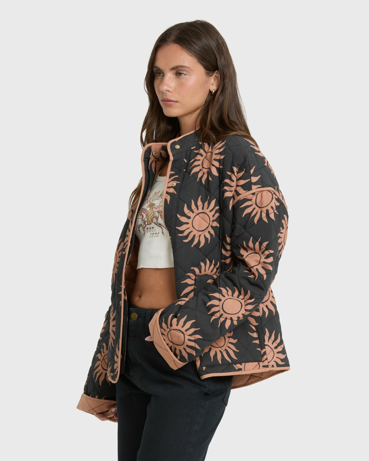 Billabong Women's Folk Story Quilted Jacket - Black Sands