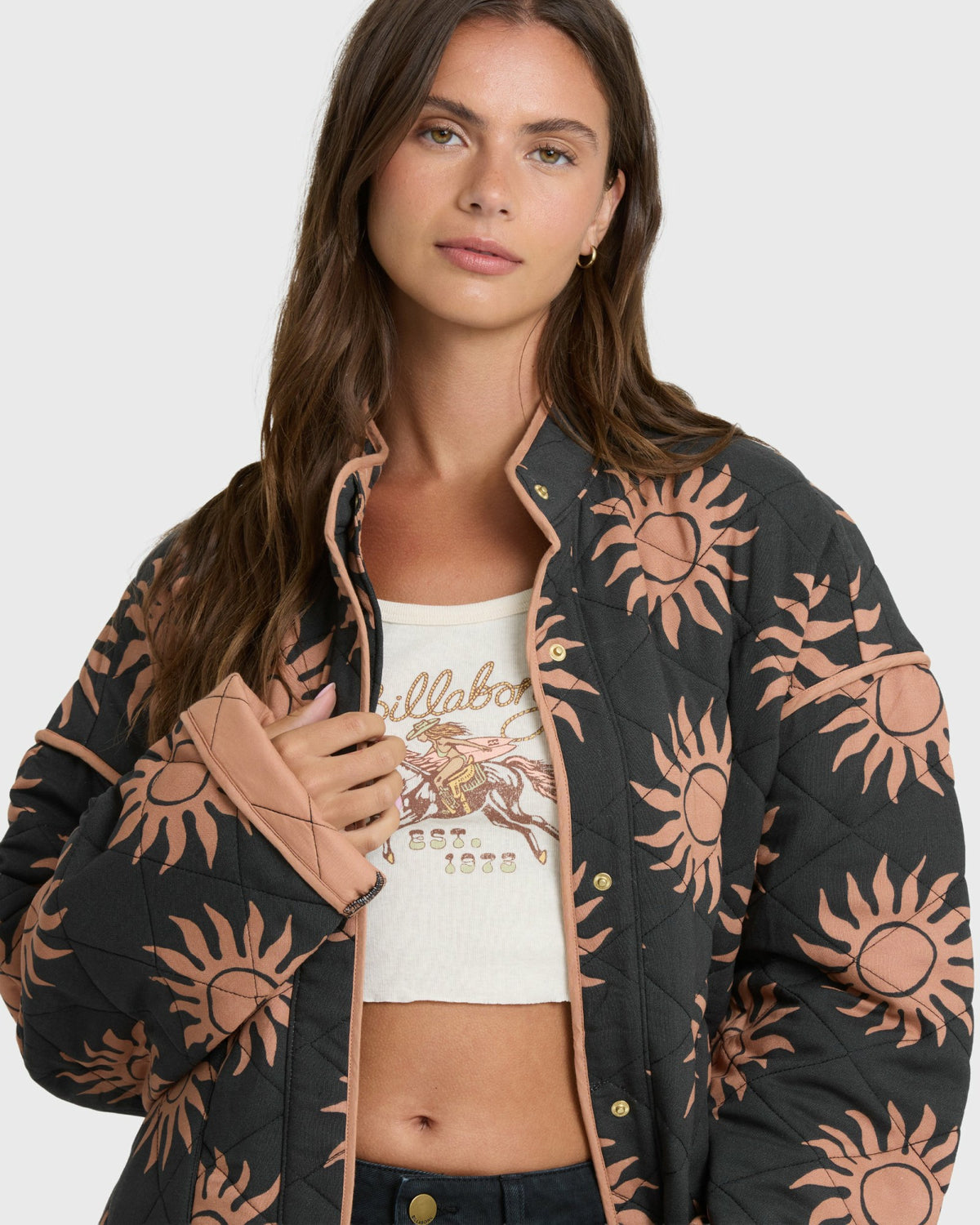 Billabong Women's Folk Story Quilted Jacket - Black Sands