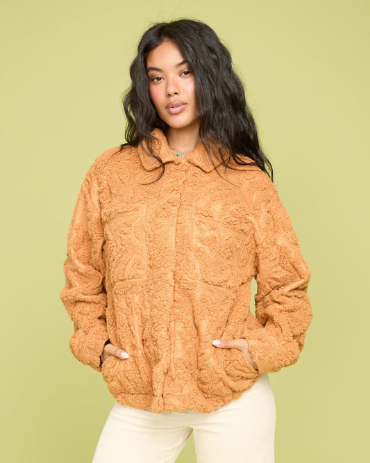 Billabong Women's Sundown Sherpa Shacket - Camel