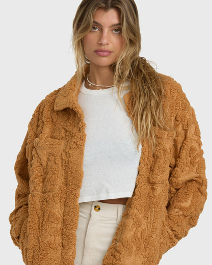 Billabong Women's Sundown Sherpa Shacket - Camel