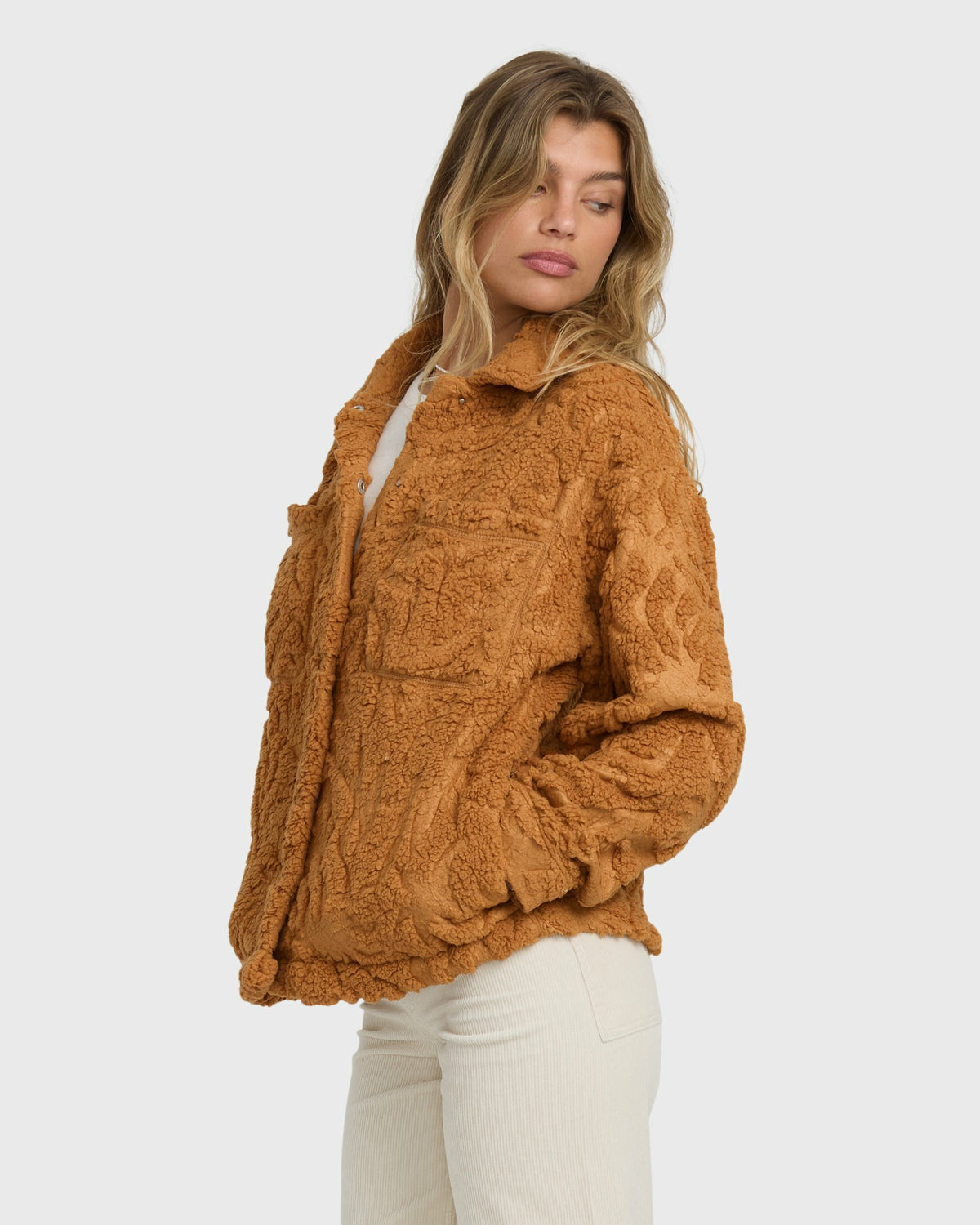 Billabong Women's Sundown Sherpa Shacket - Camel