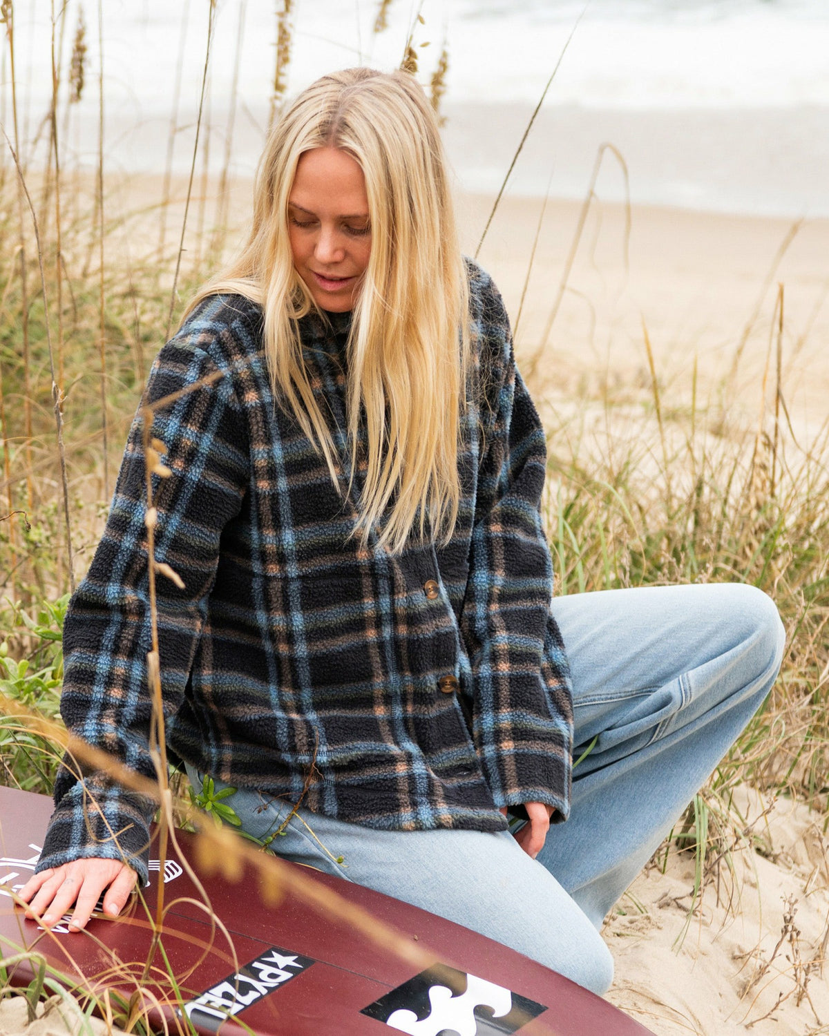 Billabong Women's Breezy Sherpa Shacket - Black Sands